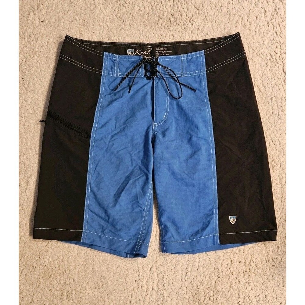 Kuhl Mens S Blue Black Colorblock Boardshorts Board Shorts Swim Trunks RN 108846
